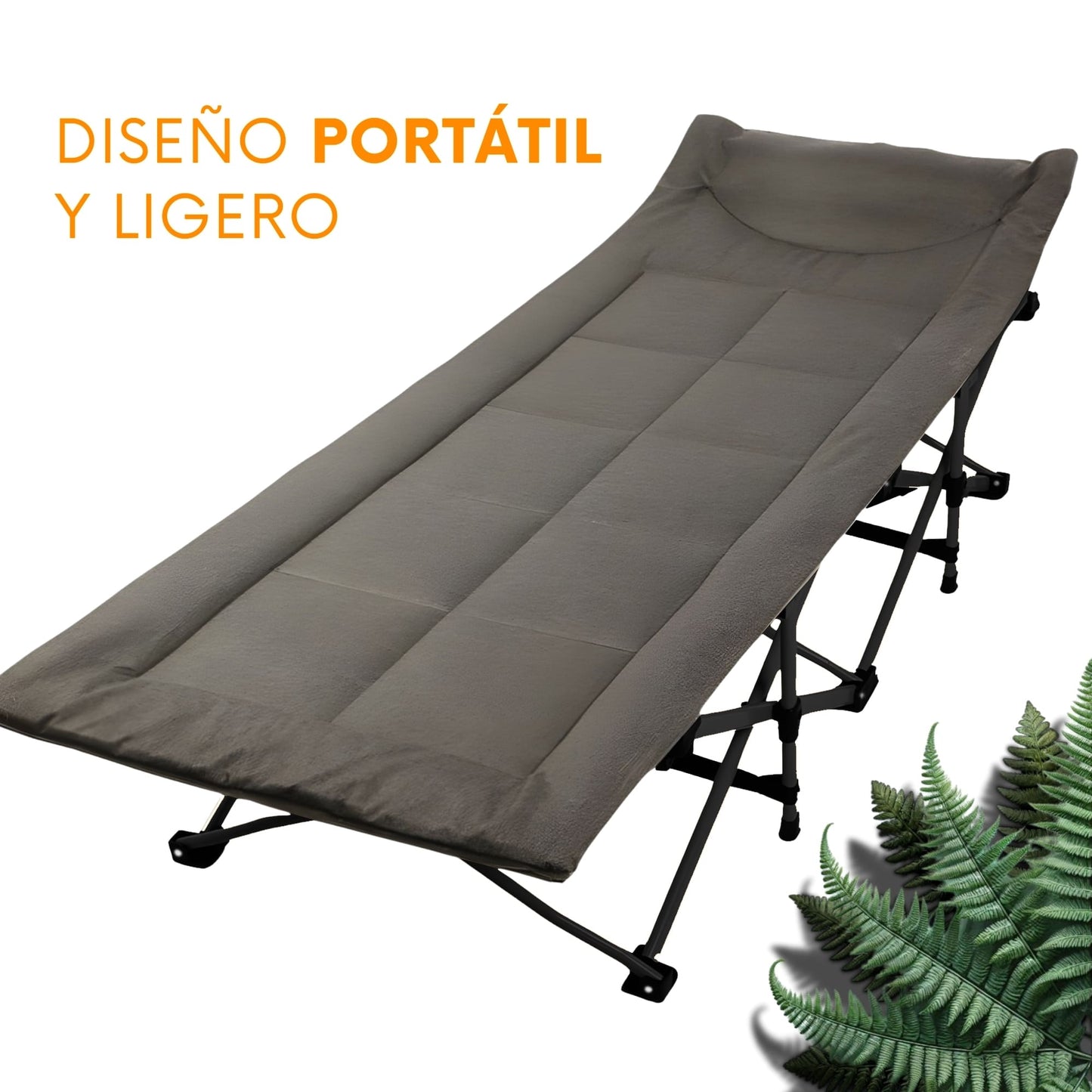 Catre Plegable para Acampar 190 cm con Bolsa Transportadora