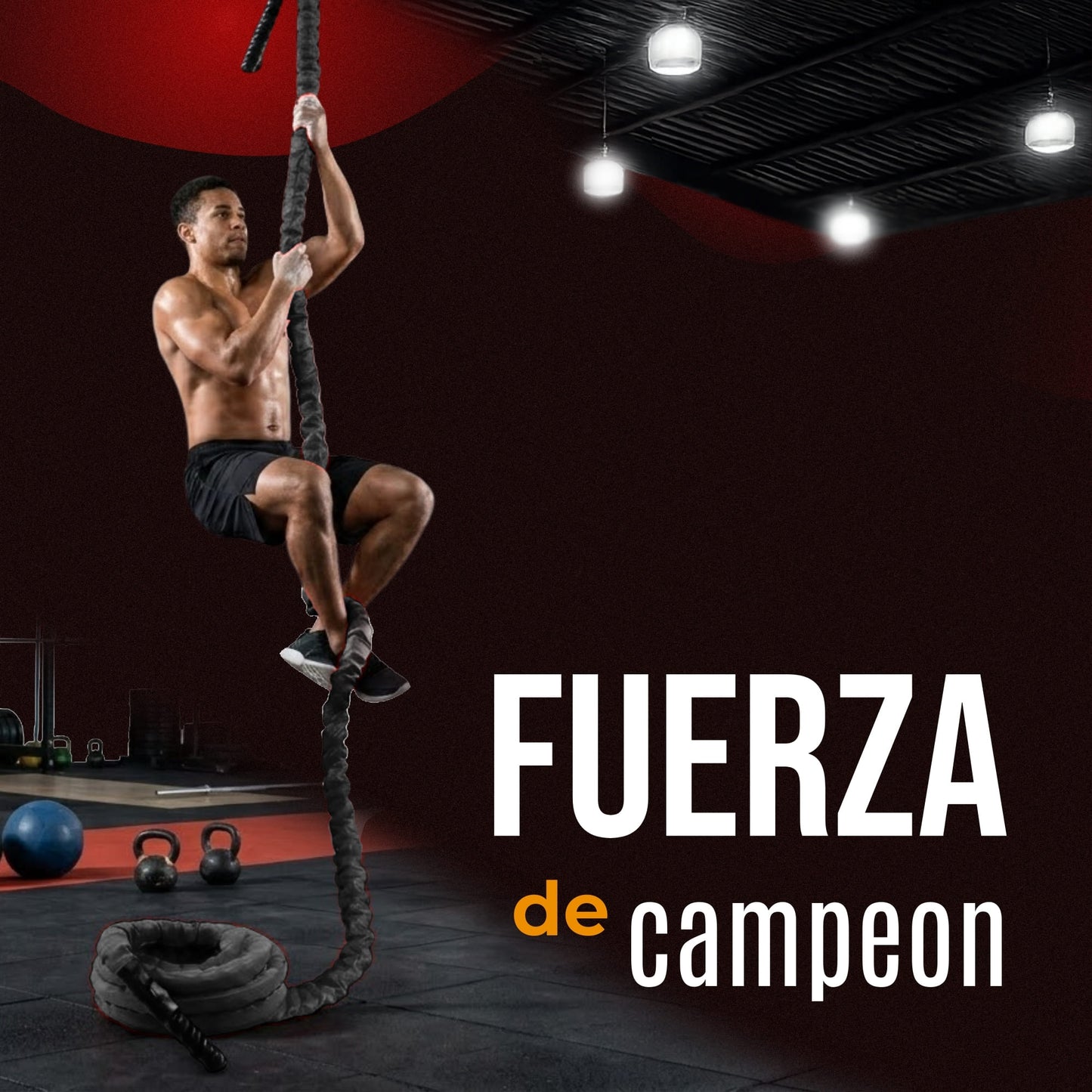 Cuerda de Azote Crossfit Nylon 9 mts Ecomlab Entrenamiento