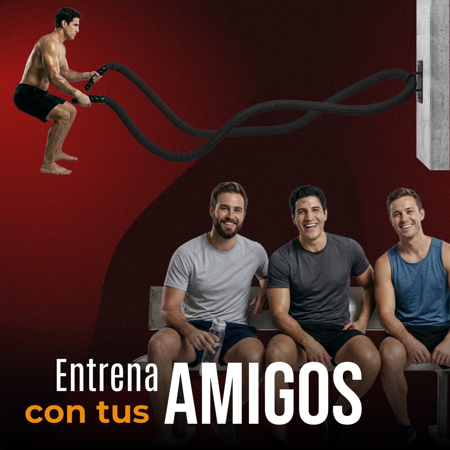 Cuerda de Azote Crossfit Nylon 9 mts Ecomlab Entrenamiento