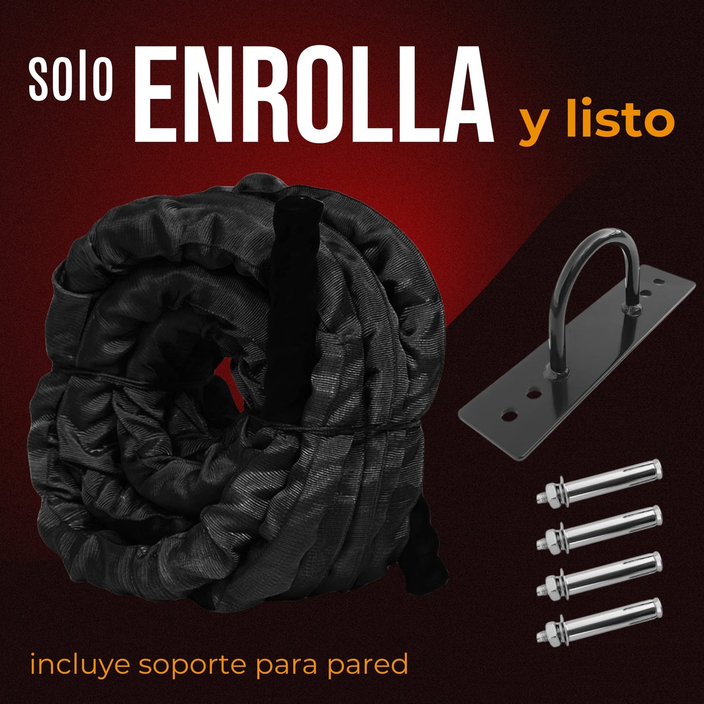 Cuerda de Azote Crossfit Nylon 9 mts Ecomlab Entrenamiento