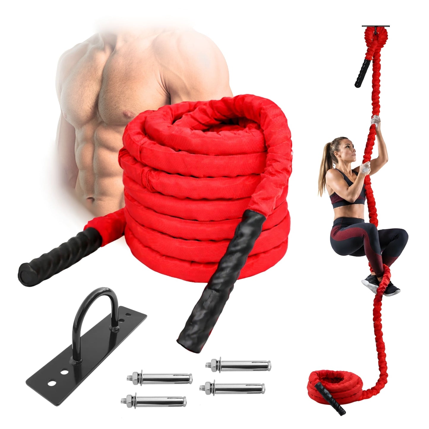 Cuerda de Azote Crossfit Nylon 9 mts Ecomlab Entrenamiento