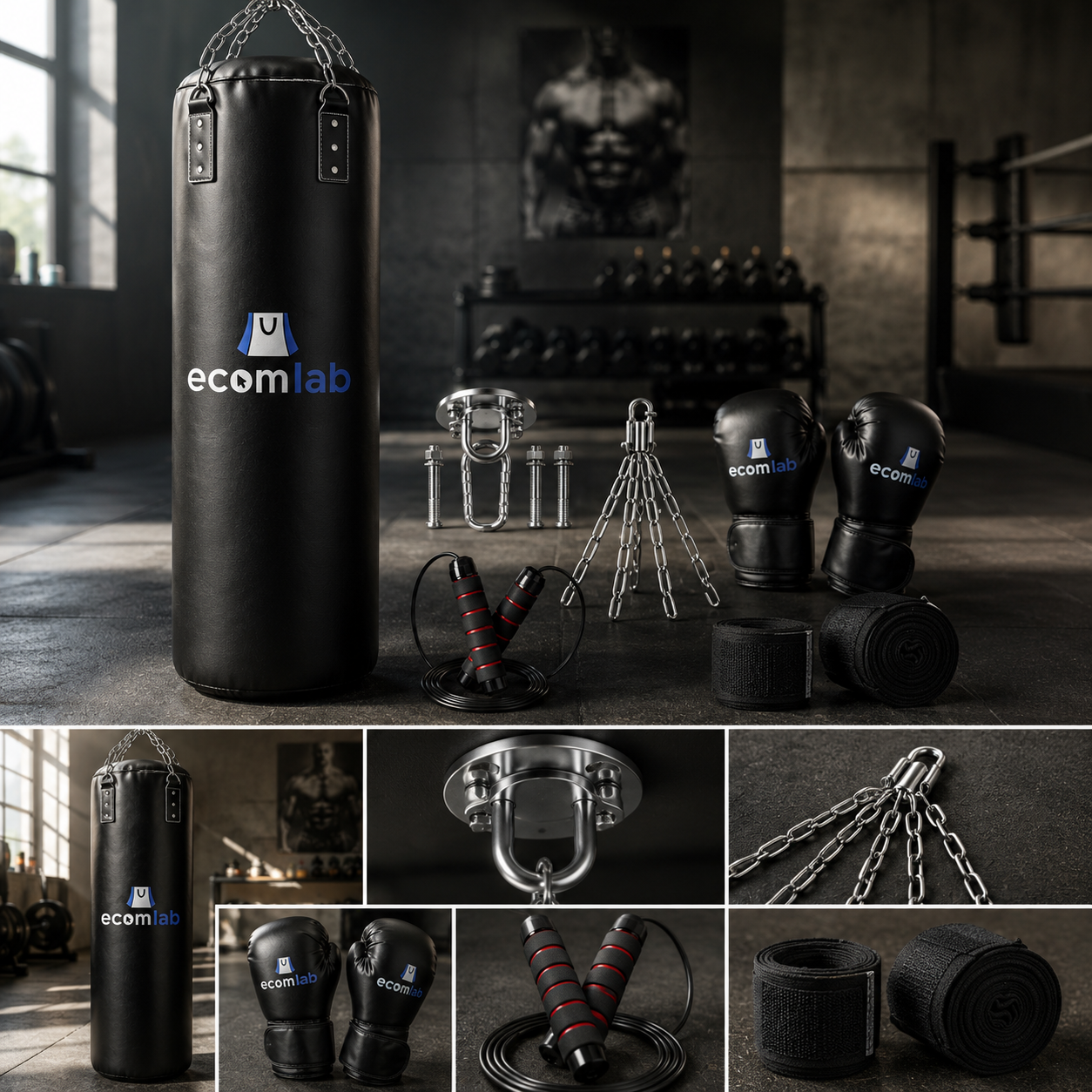 Costal Box Profesional Set De Saco De Boxeo De 100cm Con 4 Piezas