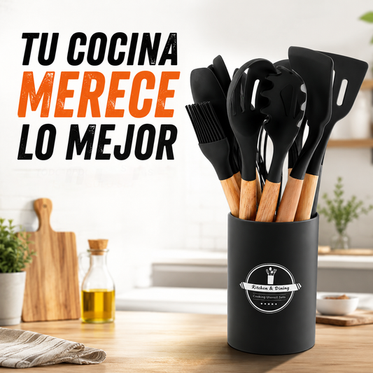 Cucharas de Silicona Set de Utensilios de Cocina 12 pcs
