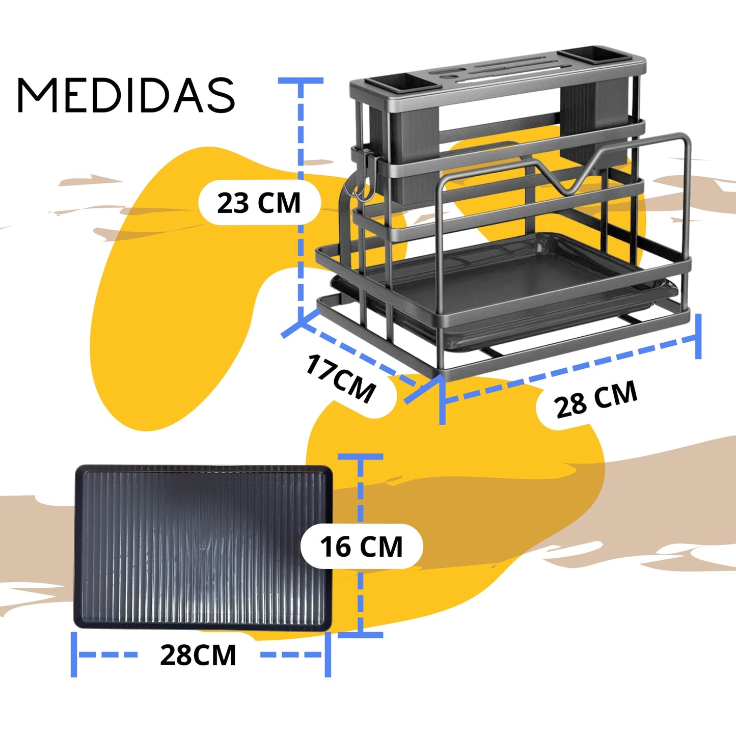 Escurridor Trastes Ecomlab 2 Portacubiertos Desmontables
