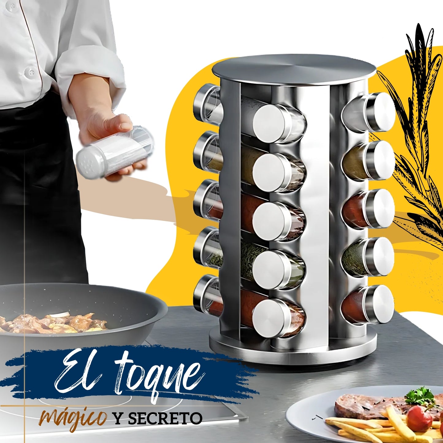 Especiero De Cocina Giratorio Ecomlab Frascos Para Especias