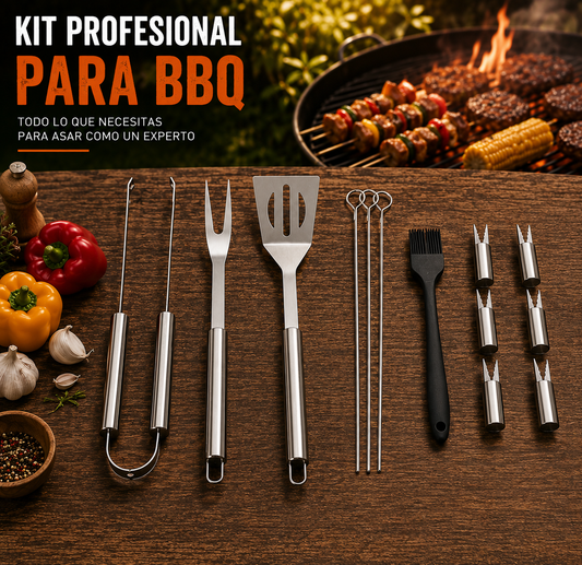 Juego De Utensilios Para Parrilla De Acero Inoxidable 16 Pcs