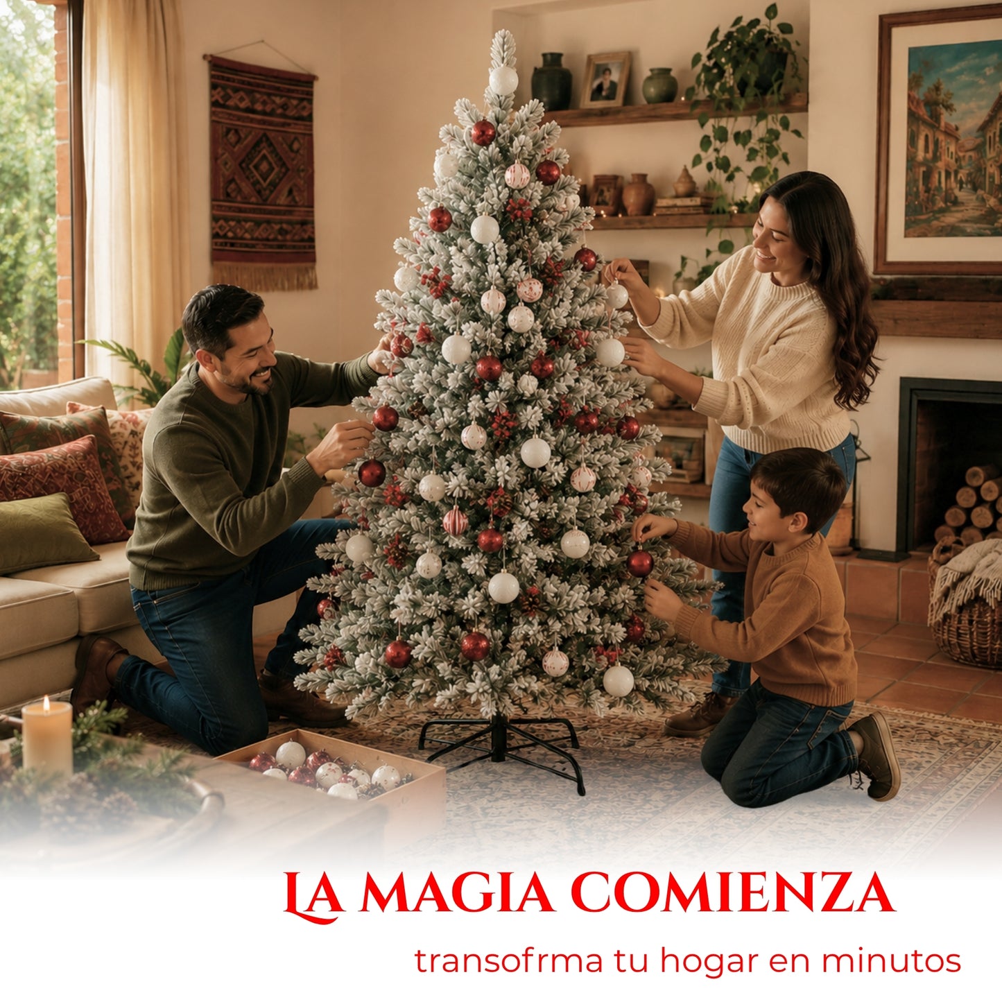Árbol De Navidad Pino Nevado de 1.80 Mts Gratis Pie de Árbol
