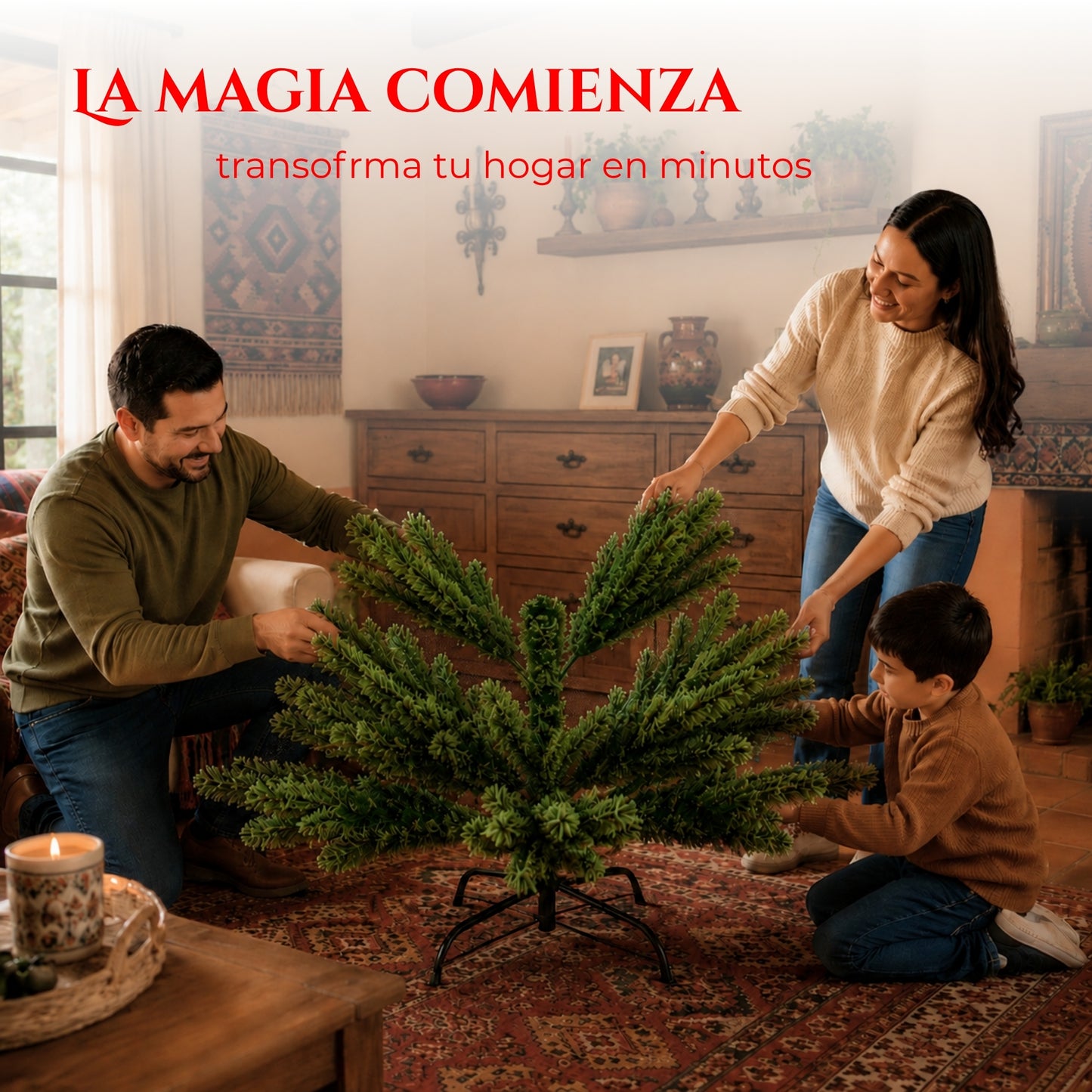 Árbol de Navidad Pino Navidad Ecomlab 800 Ramas 1.80 Mts. GRATIS PIE DE ÁRBOL NAVIDEÑO DE 90 CM.