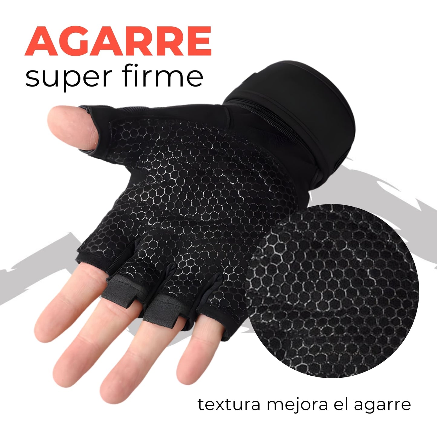 Guantes para Gym Antideslizantes con Muñequeras Unisex