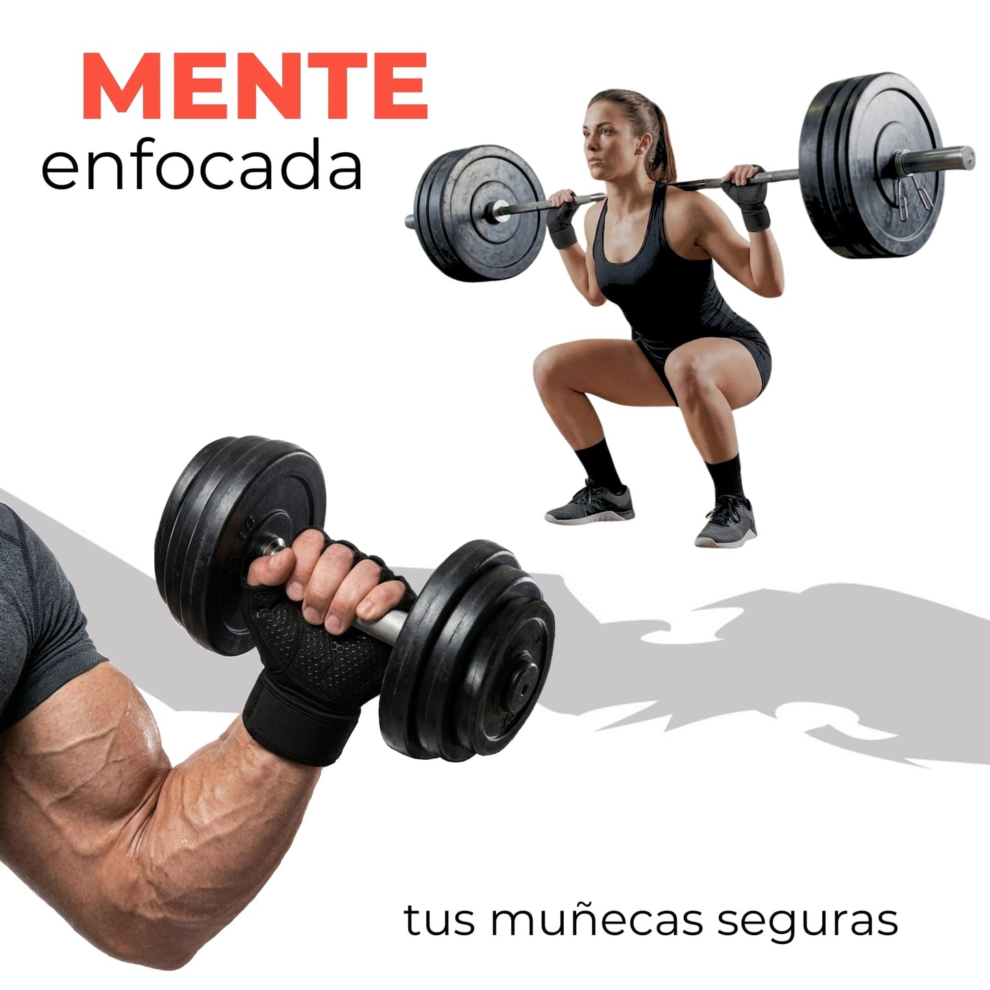 Guantes para Gym Antideslizantes con Muñequeras Unisex