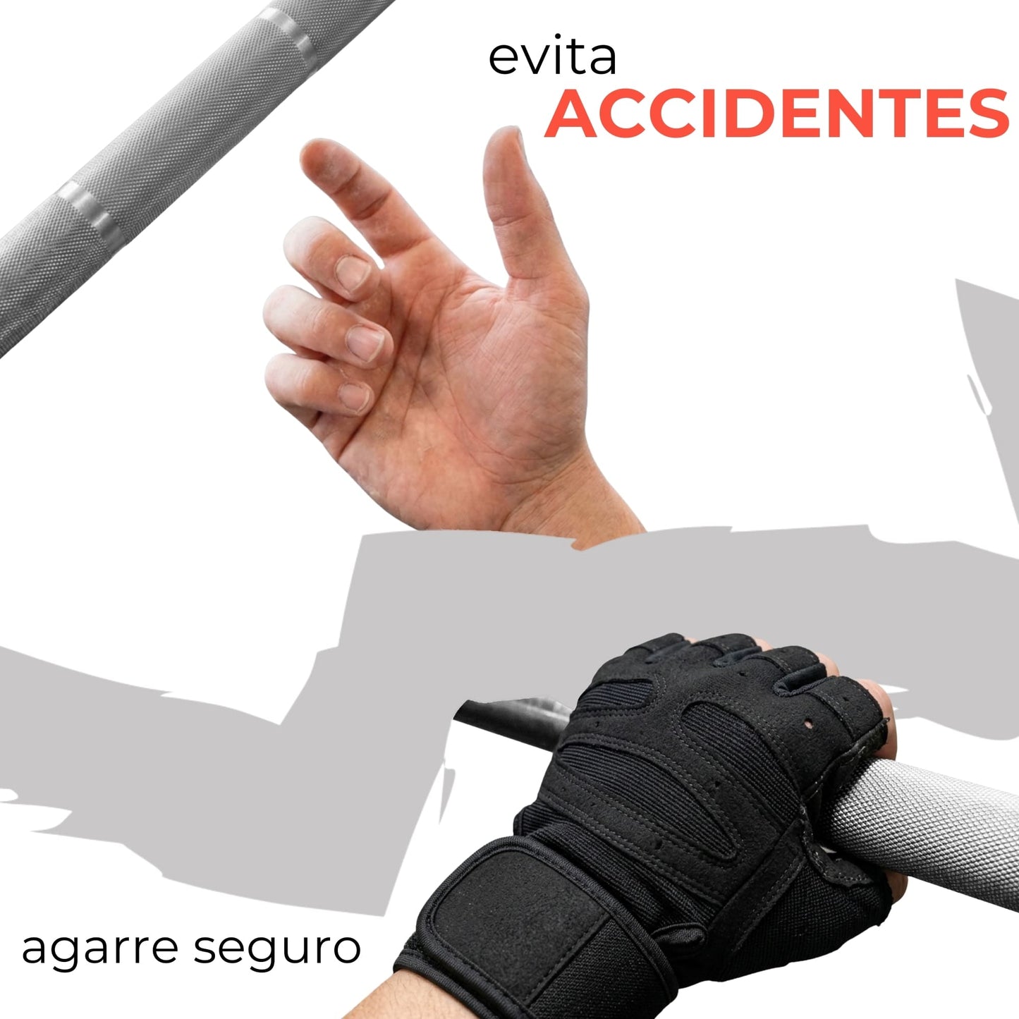 Guantes para Gym Antideslizantes con Muñequeras Unisex