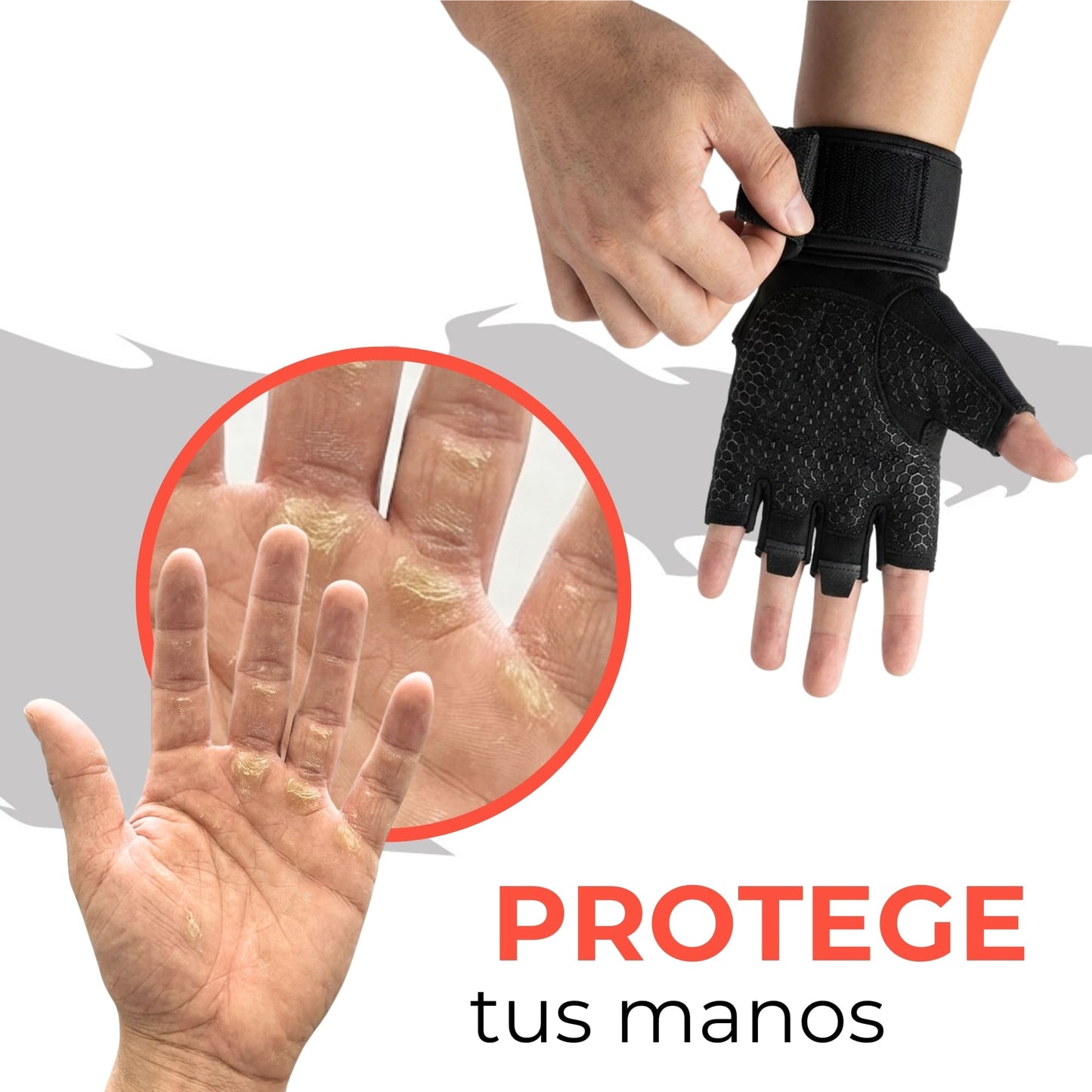 Guantes para Gym Antideslizantes con Muñequeras Unisex