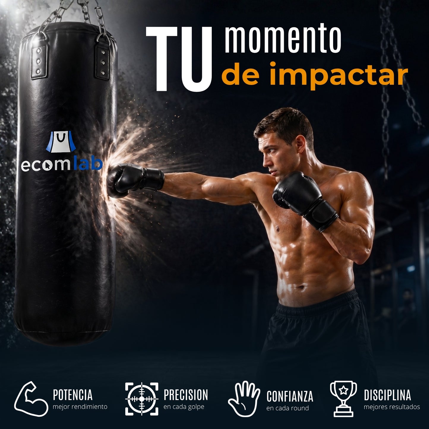 Costal Box Profesional Set De Saco De Boxeo De 100cm Con 4 Piezas
