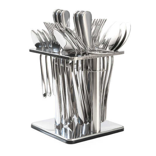 Juego de Cubiertos Acero Inoxidable Ecomlab 24 pcs y 1 Organizador