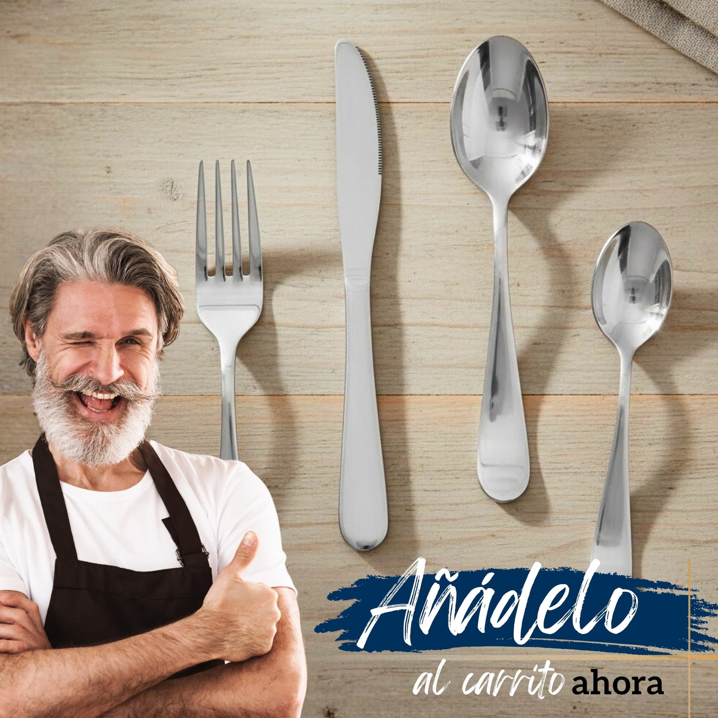 Juego de Cubiertos Acero Inoxidable Ecomlab 24 pcs y 1 Organizador