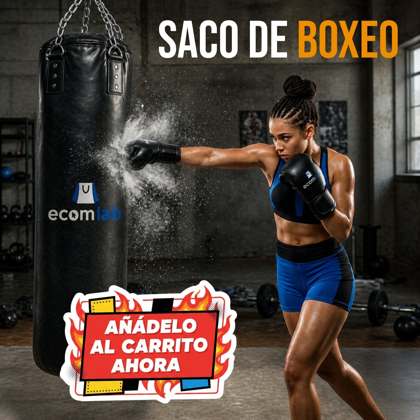 Costal Box Profesional Set De Saco De Boxeo De 100cm Con 4 Piezas