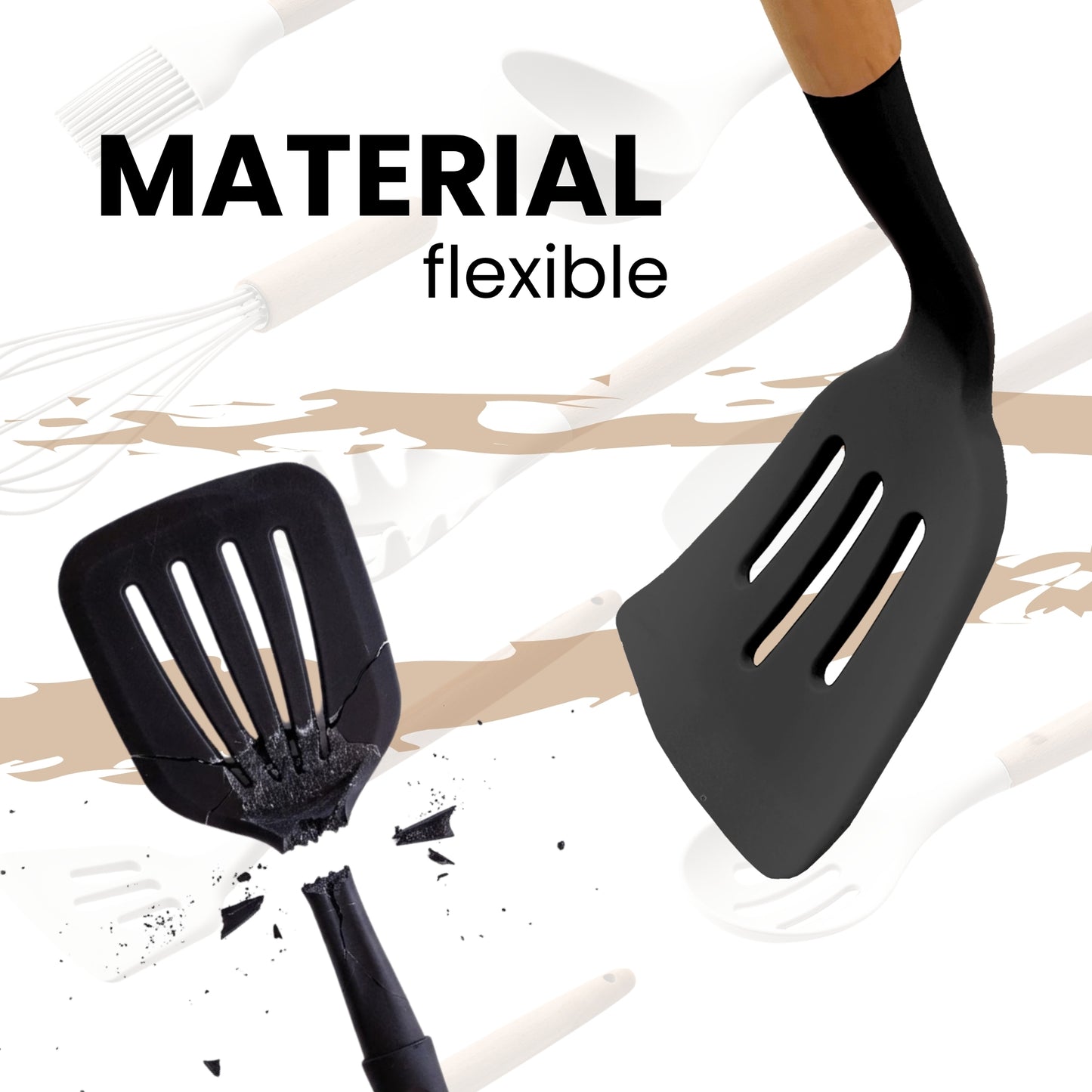 Cucharas de Silicona Set de Utensilios de Cocina 12 pcs