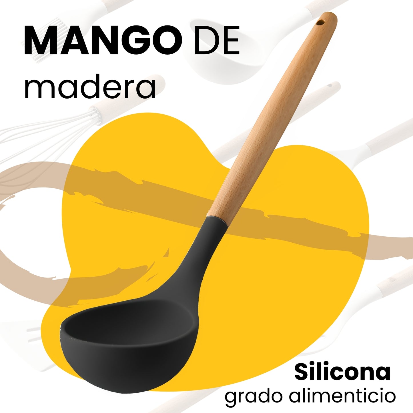 Cucharas de Silicona Set de Utensilios de Cocina 12 pcs