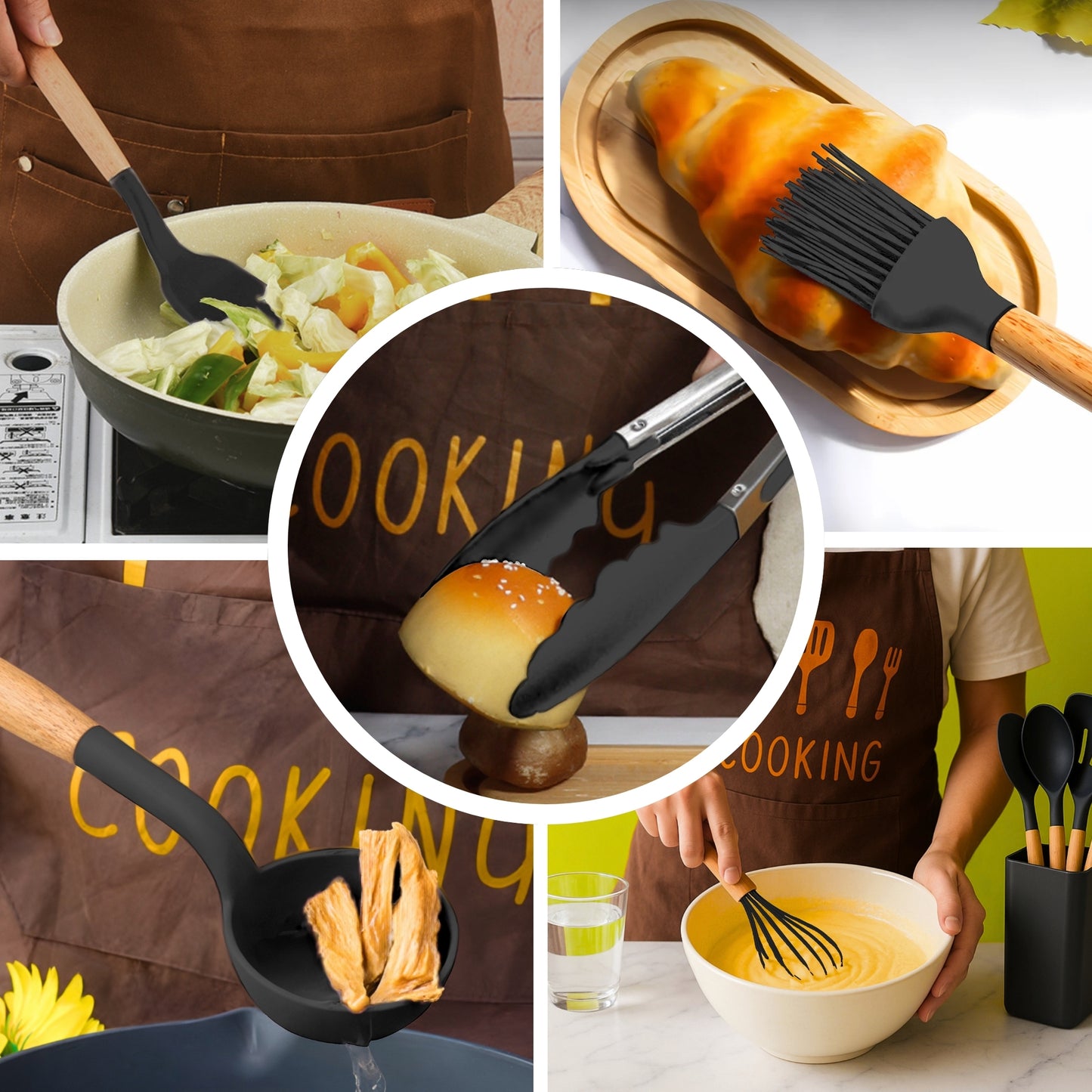 Cucharas de Silicona Set de Utensilios de Cocina 12 pcs