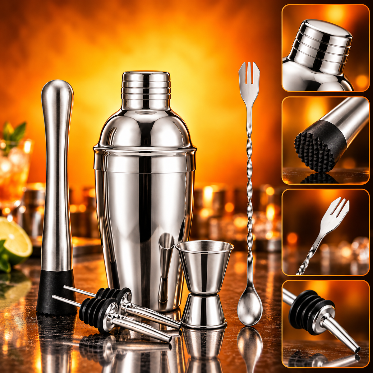 Coctelera Shaker 750ml Ecomlab Kit Bartender