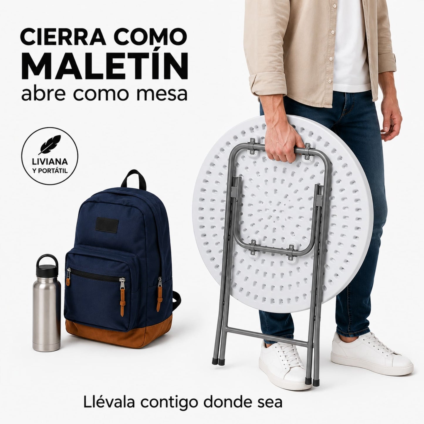 MESA DE CENTRO MINIMALISTA ECOMLAB LATERAL PLEGABLE HP-60Y