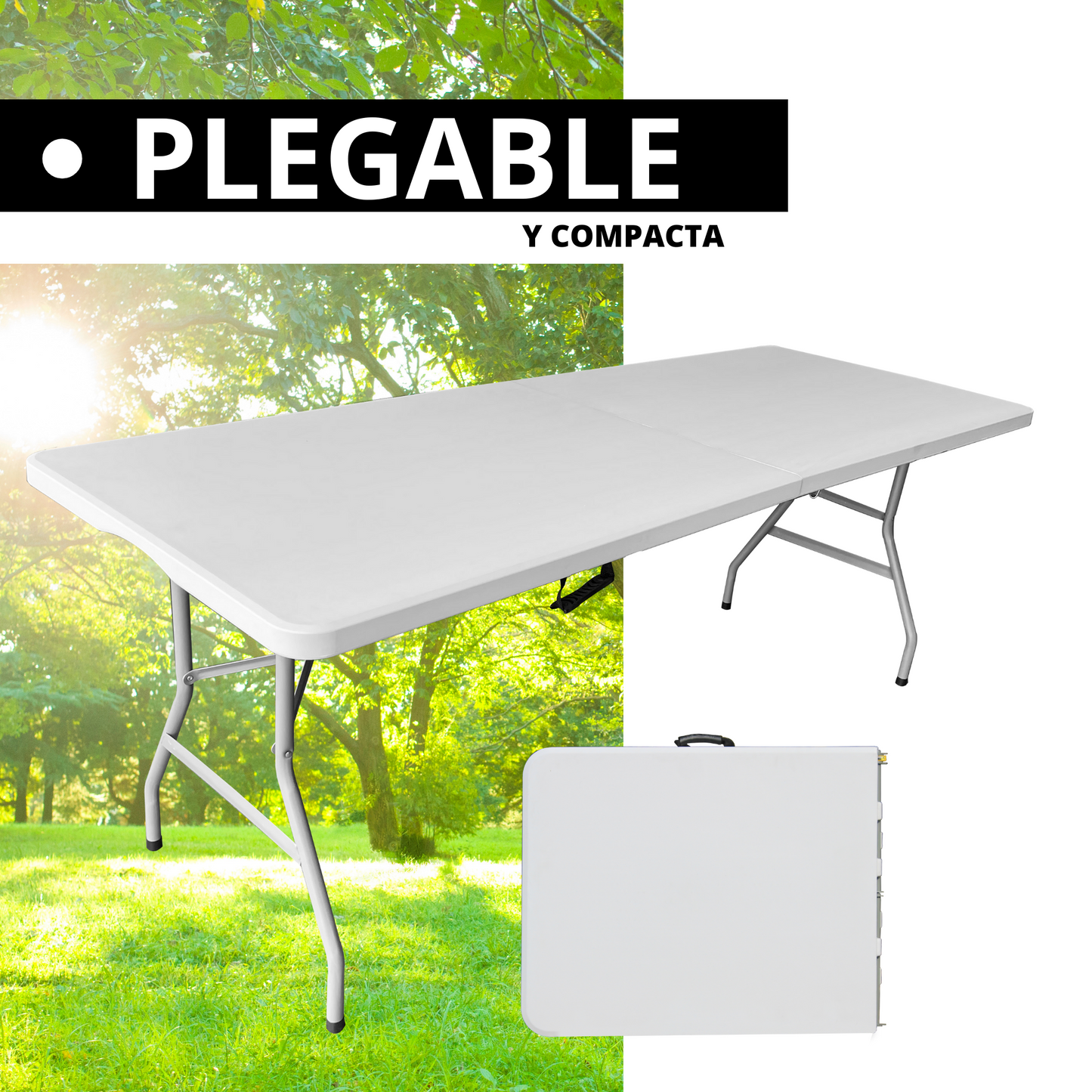 MESA PLEGABLE 180 CM DE PLASTICO ECOMLAB PORTAFOLIO HP-180CZ