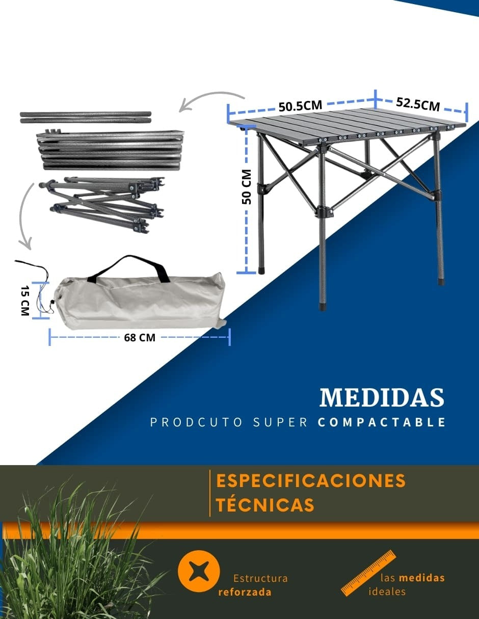 Mesa Plegable Portátil Camping Ecomlab Bolsa Transportadora