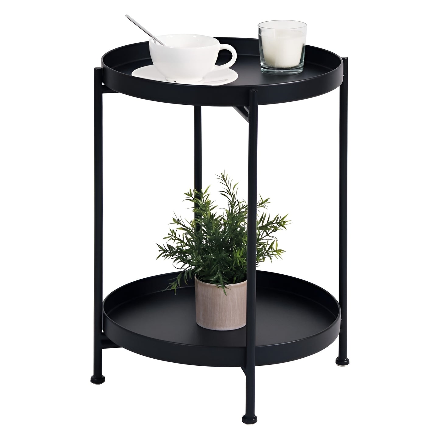 MESA DE CENTRO MINIMALISTA ECOMLAB AUXILIAR DE SALA METALICA NEGRA