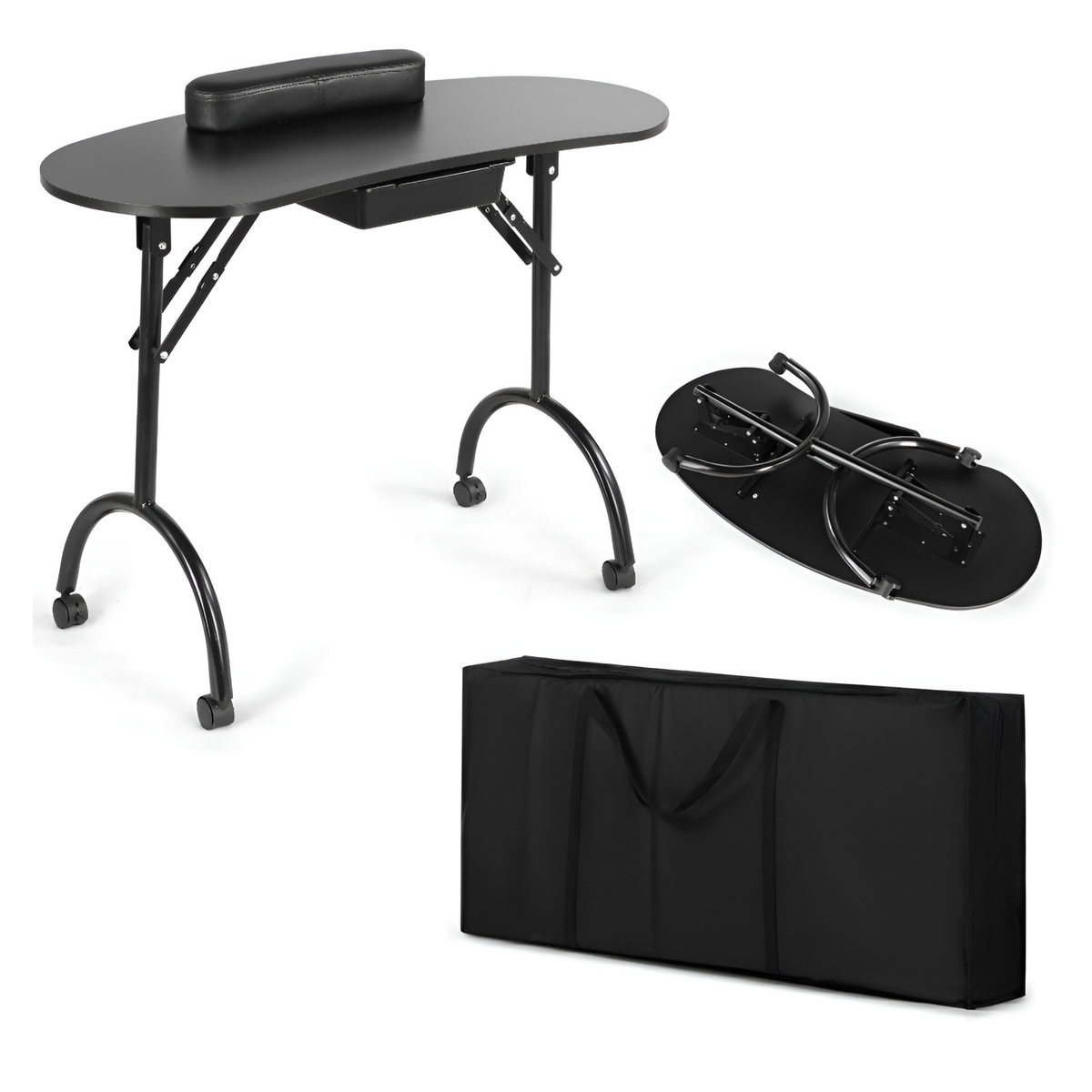 MESA PARA UÑAS MANICURE ECOMLAB PORTATIL PLEGABLE ESTÉTICA