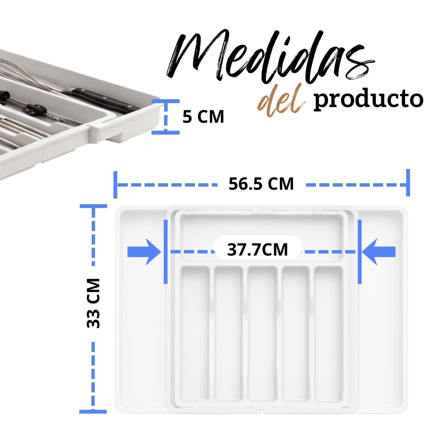 Organizador De Cubiertos Para Cajon Expansible 8 Divisiones