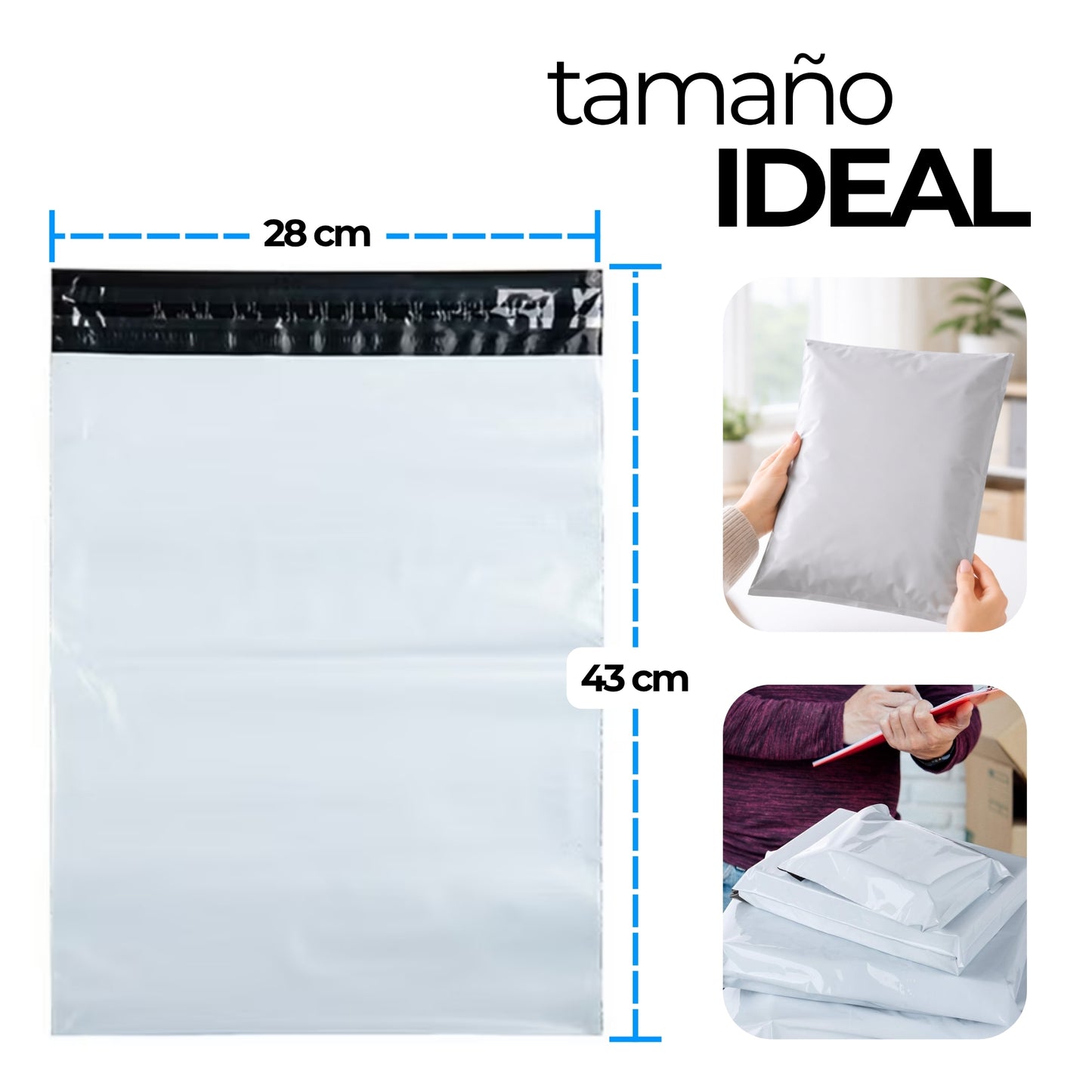 Bolsas de Envios 100 pcs Sobre de plastico de 42.5 x 28.5 cm