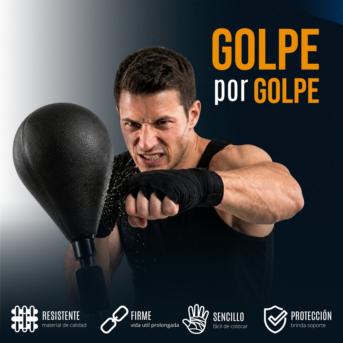 Pera De Boxeo Profesional Con Base, Altura Regulable Sistema de Rebote con Resorte