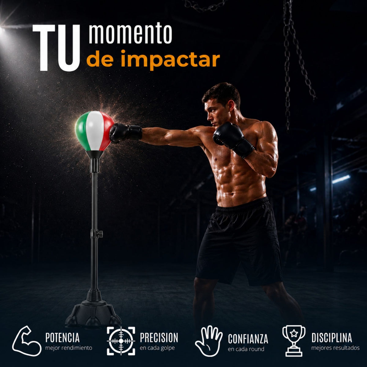 Pera De Boxeo Profesional Con Base Altura Ajustable
