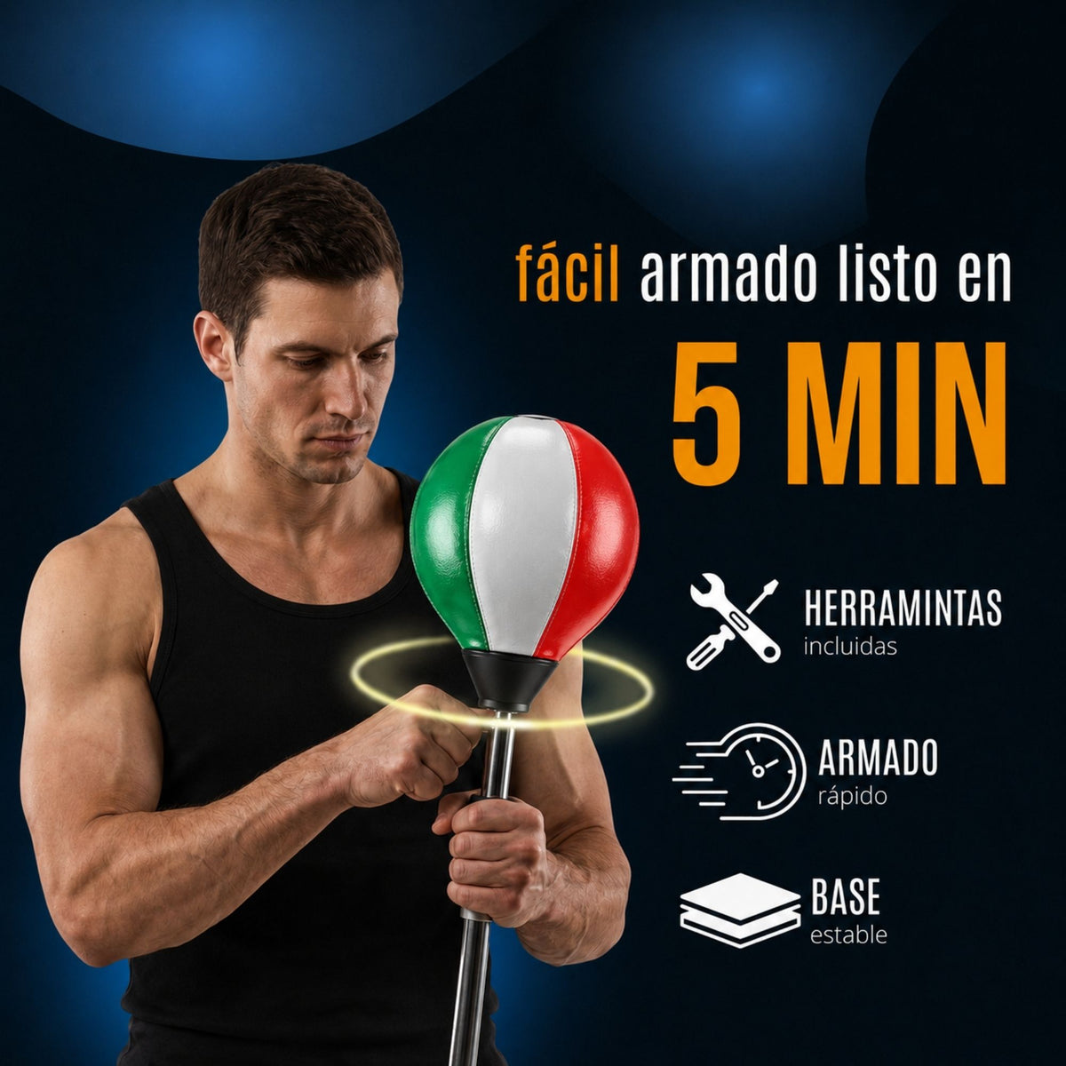 Pera De Boxeo Profesional Con Base Altura Ajustable