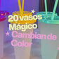 Vasos Magicos Con Tapa y Popote Cambian de Color Kit 20 piezas