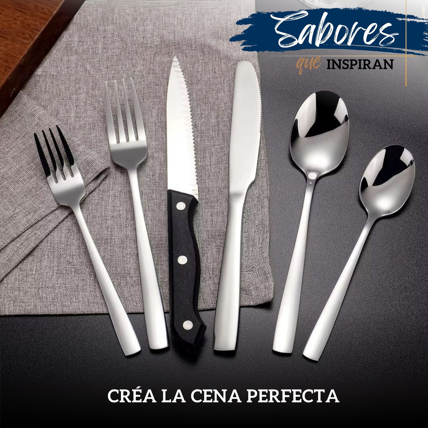 Juego de Cubiertos Ecomlab De Acero Inoxidable 48 Piezas