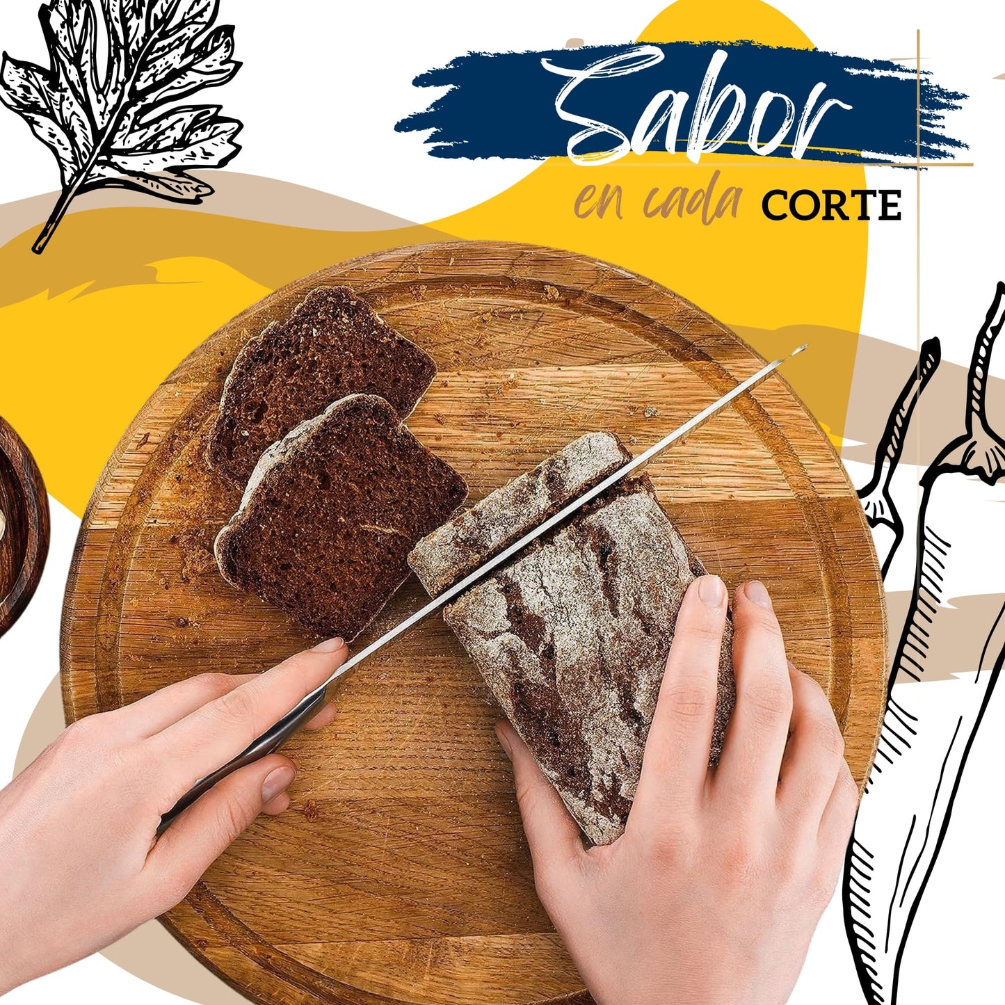 Cuchillos Para Cocina Ecomlab Profesionales Acero Inoxidable
