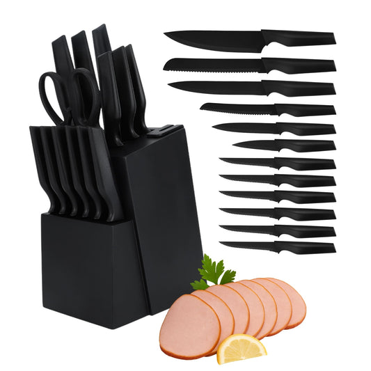 Set de Cuchillos de Cocina Ecomlab Base Madera con Afilador