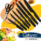 Set de Cuchillos de Cocina Ecomlab Base Madera con Afilador