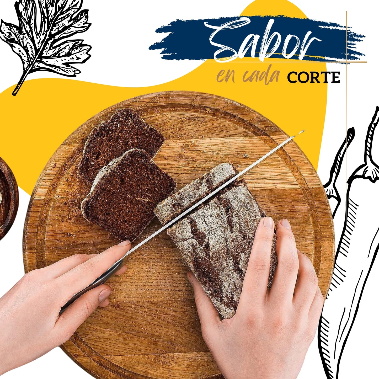 Juego de Cuchillos Para Cocina Ecomlab De Acero Inoxidable