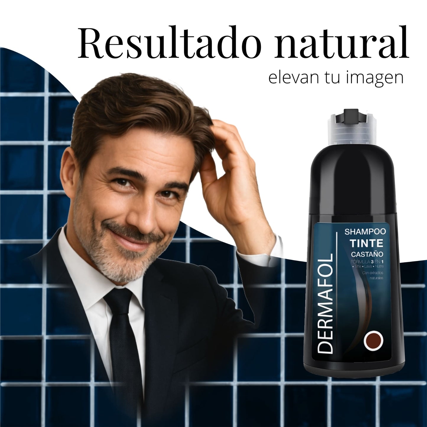 Shampoo Tinte Cabello Cubre Canas Dermafol 500ML
