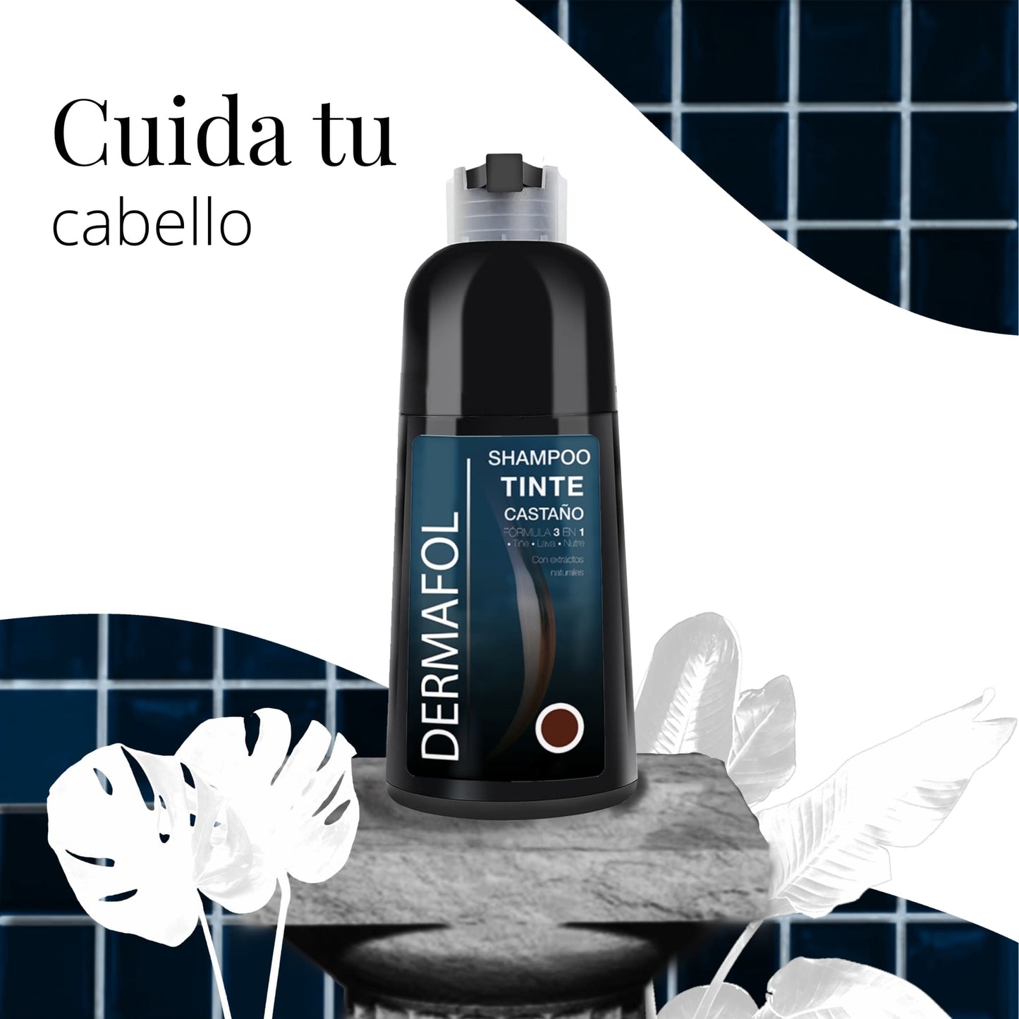 Shampoo Tinte Cabello Cubre Canas Dermafol 500ML
