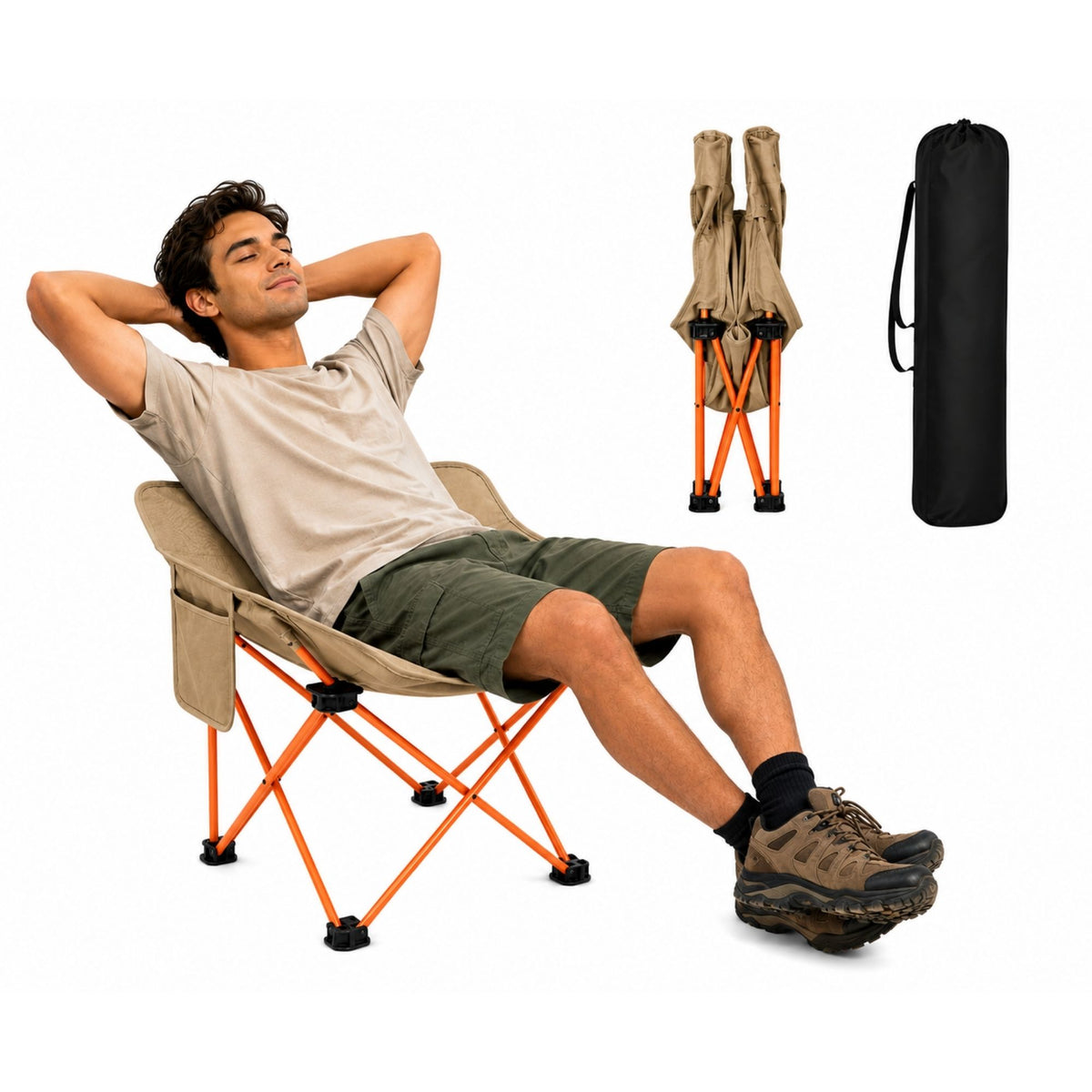 Silla Camping Plegable Ecomlab Portatil Para Exterior e Interior Ideal Playa, Picnic Extra-Cómoda GRATIS Bolsa Transportadora
