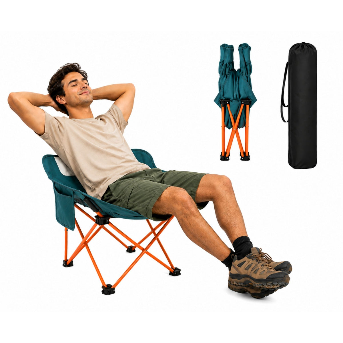 Silla Camping Plegable Ecomlab Portatil Para Exterior e Interior Ideal Playa, Picnic Extra-Cómoda GRATIS Bolsa Transportadora