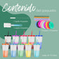 Vasos Magicos Con Tapa y Popote Cambian de Color 20 piezas
