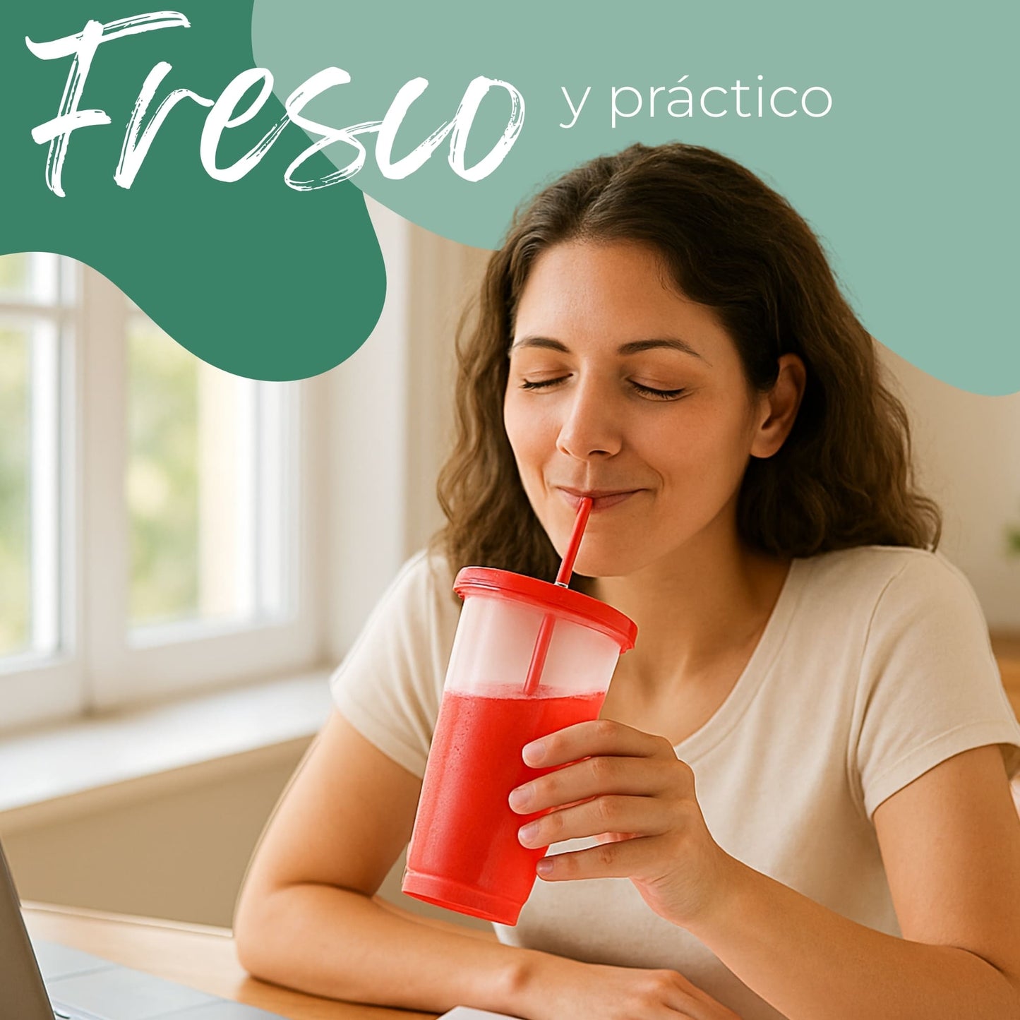 Vasos Mágicos Con Tapa y Popote Cambian de Color Ecomlab Pack 10 Pcs
