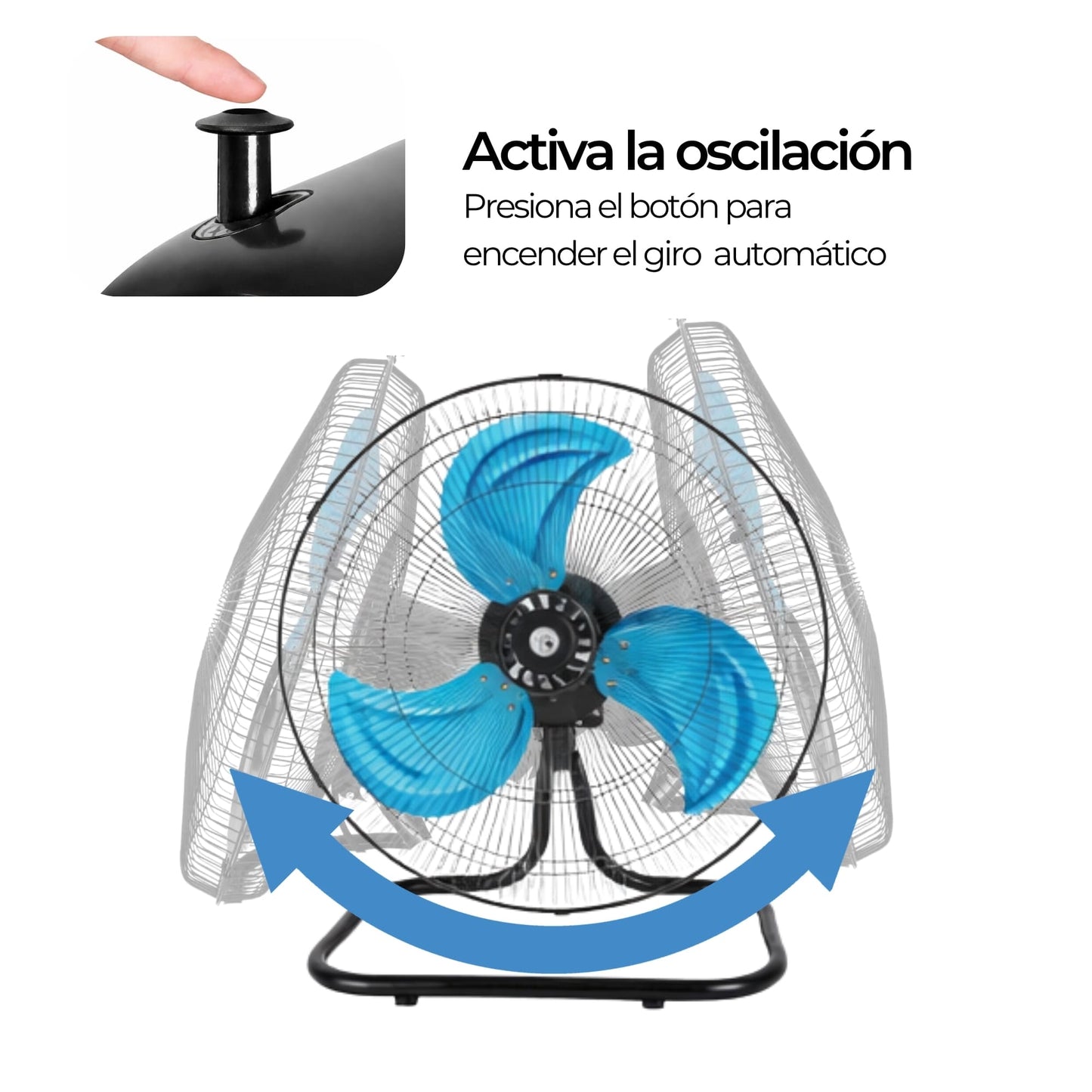 Ventilador 3 en 1 Metálico Multifuncional Pedestal, Piso o Muro 18 Pulgadas Paquete 1 Pieza Ecomlab