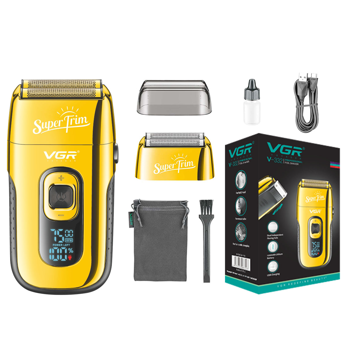 RASURADORA ELECTRICA AFEITADORA VGR V-332 SHAVER RECARGABLE