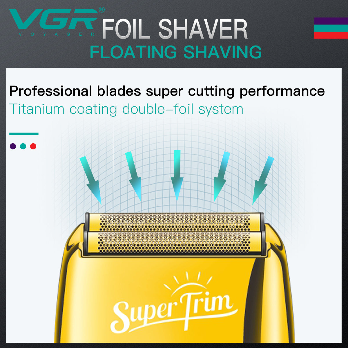 RASURADORA ELECTRICA AFEITADORA VGR V-332 SHAVER RECARGABLE