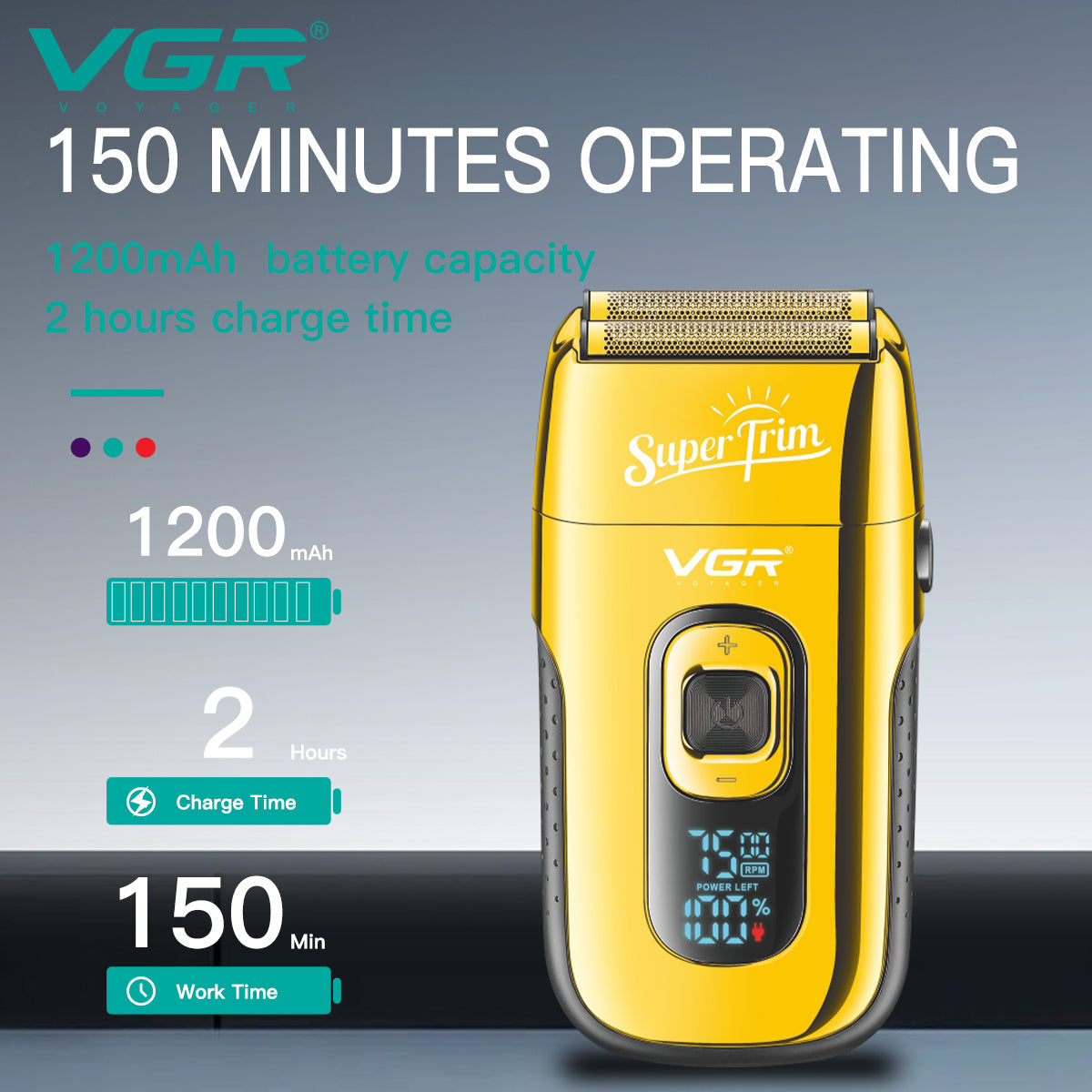 RASURADORA ELECTRICA AFEITADORA VGR V-332 SHAVER RECARGABLE
